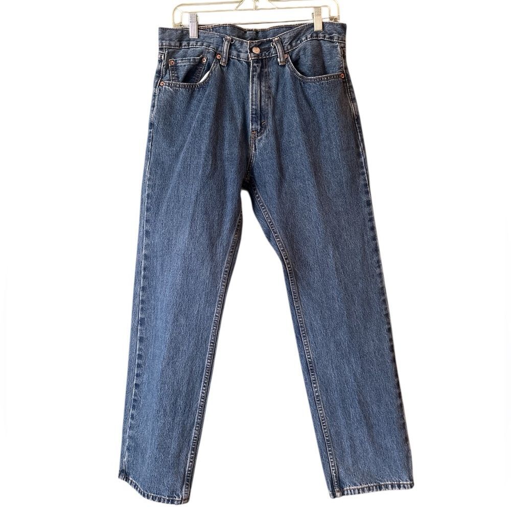 Levi's Men 505 Relaxed Straight Blue Rigid Denim Jeans Sz W33 L30